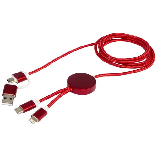 Alasia 150 cm 5-in-1 Kabel aus recyceltem Kunststoff für Datenübertragung und 27W Schnellladung, rot