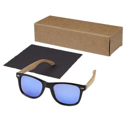 Hiru verspiegelte polarisierte Sonnenbrille aus rPET/Holz in Präsentbox
