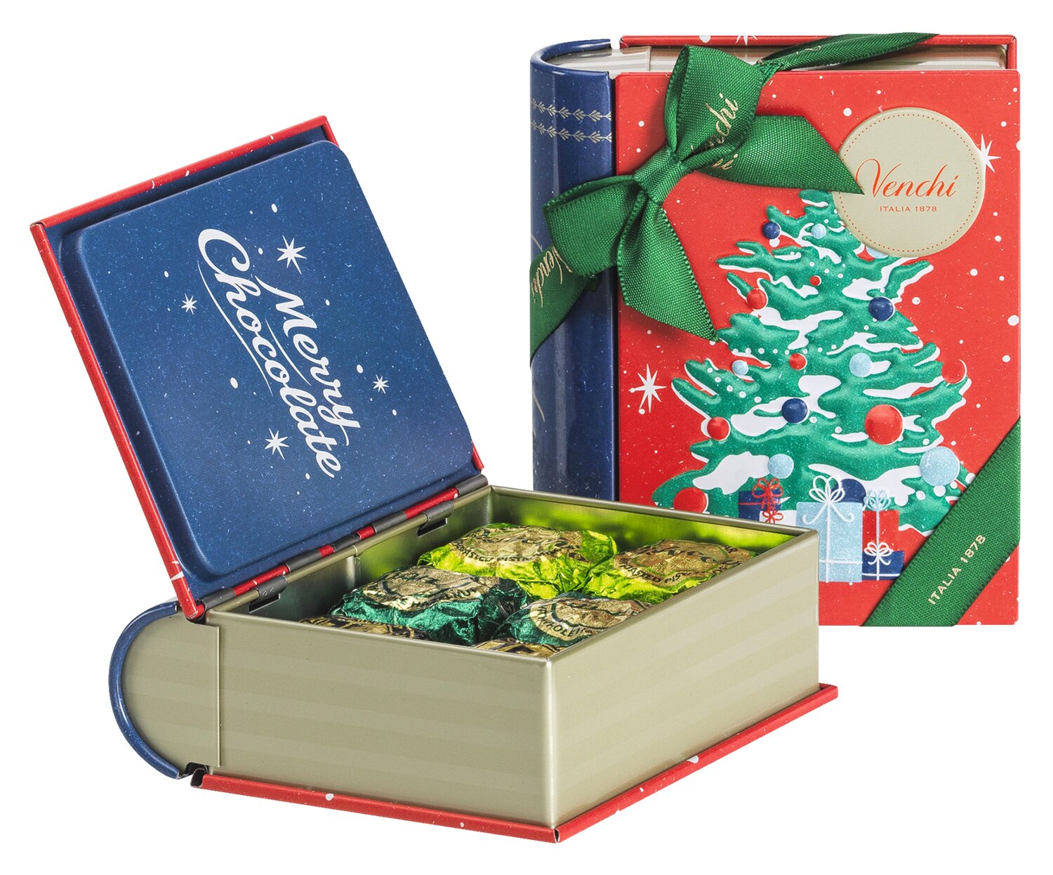 Venchi Metallbuch Weihnachten Chovaviar Pralinen