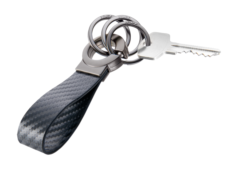 TROIKA Schlüsselanhänger KEY-CLICK , Carbon Optik