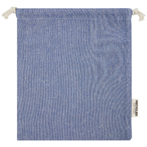 Pheebs 150 g/m² GRS Zuziehbeutel aus Recyclingbaumwolle mittel 1,5 l, heather blau