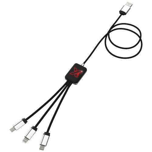 SCX.design C17 Easy to Use Ladekabel mit Leuchtlogo, rot, schwarz