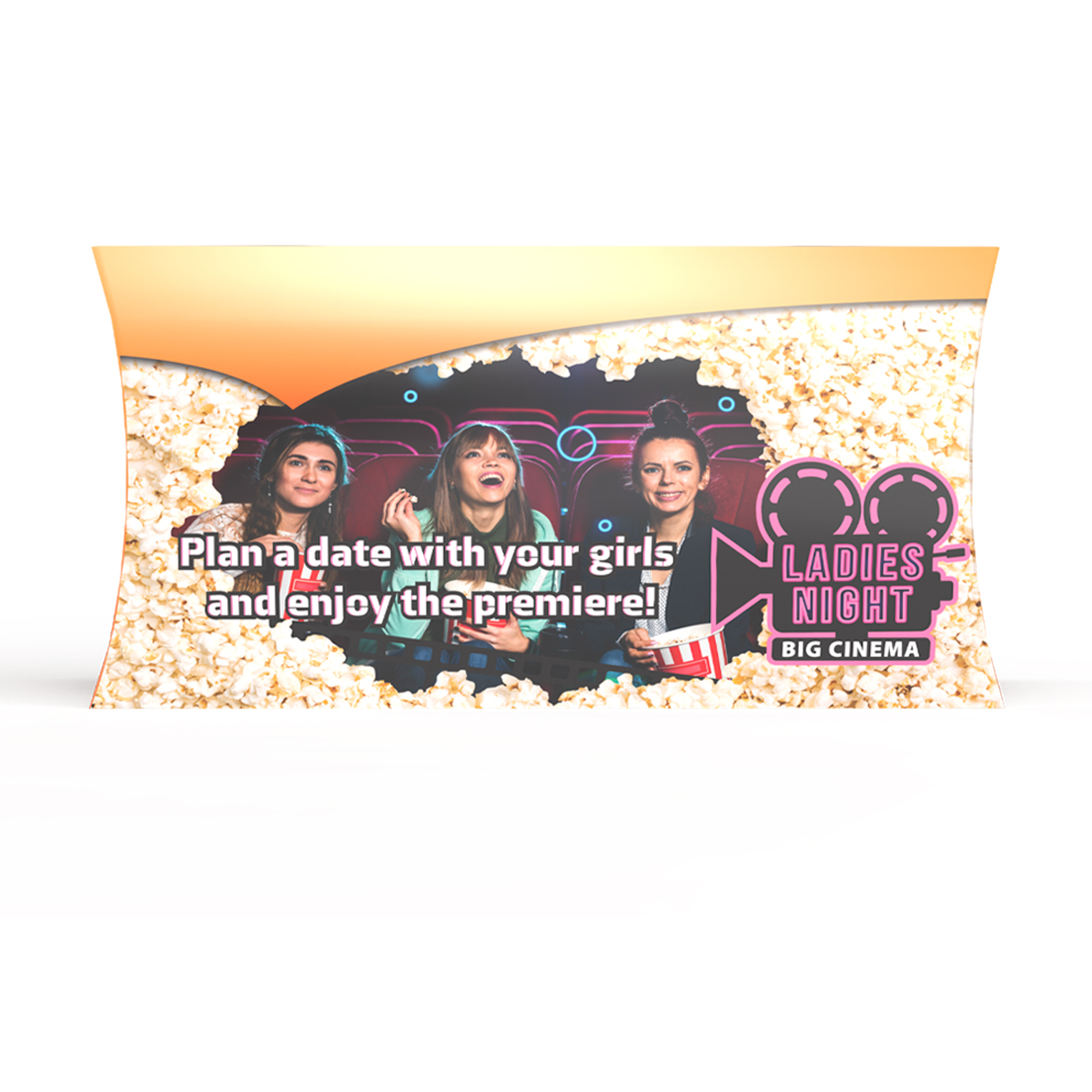 Mikrowellen-Popcorn in Werbekartonage | 90 g | süßes Popcorn | 4c Euroskala