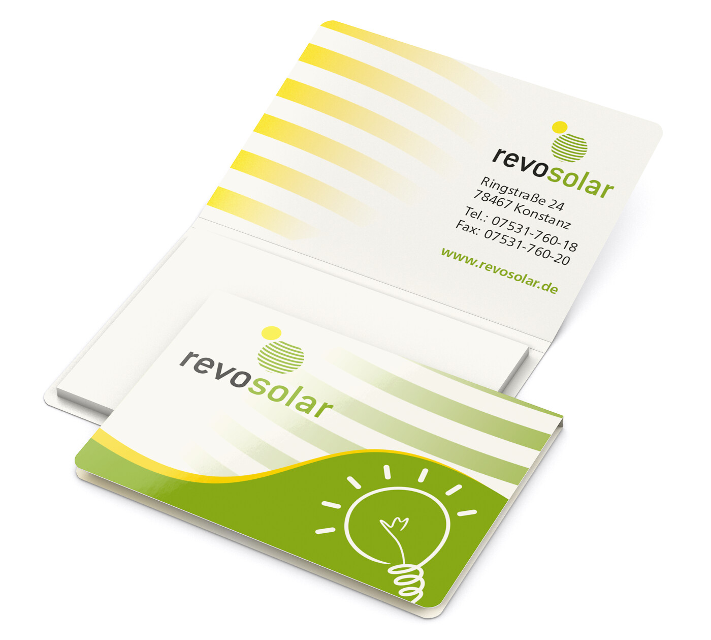 Haftnotizblock Memo-Card Recycling-Haftpapier Format klein Naturkarton-Umschlag
