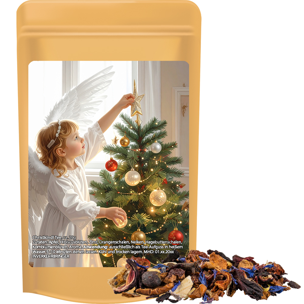 Christkindl Tee, ca. 20g, Standbeutel Mini