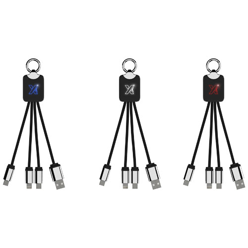 SCX.design C15 Quatro Ladekabel mit Leuchtlogo, blau, schwarz