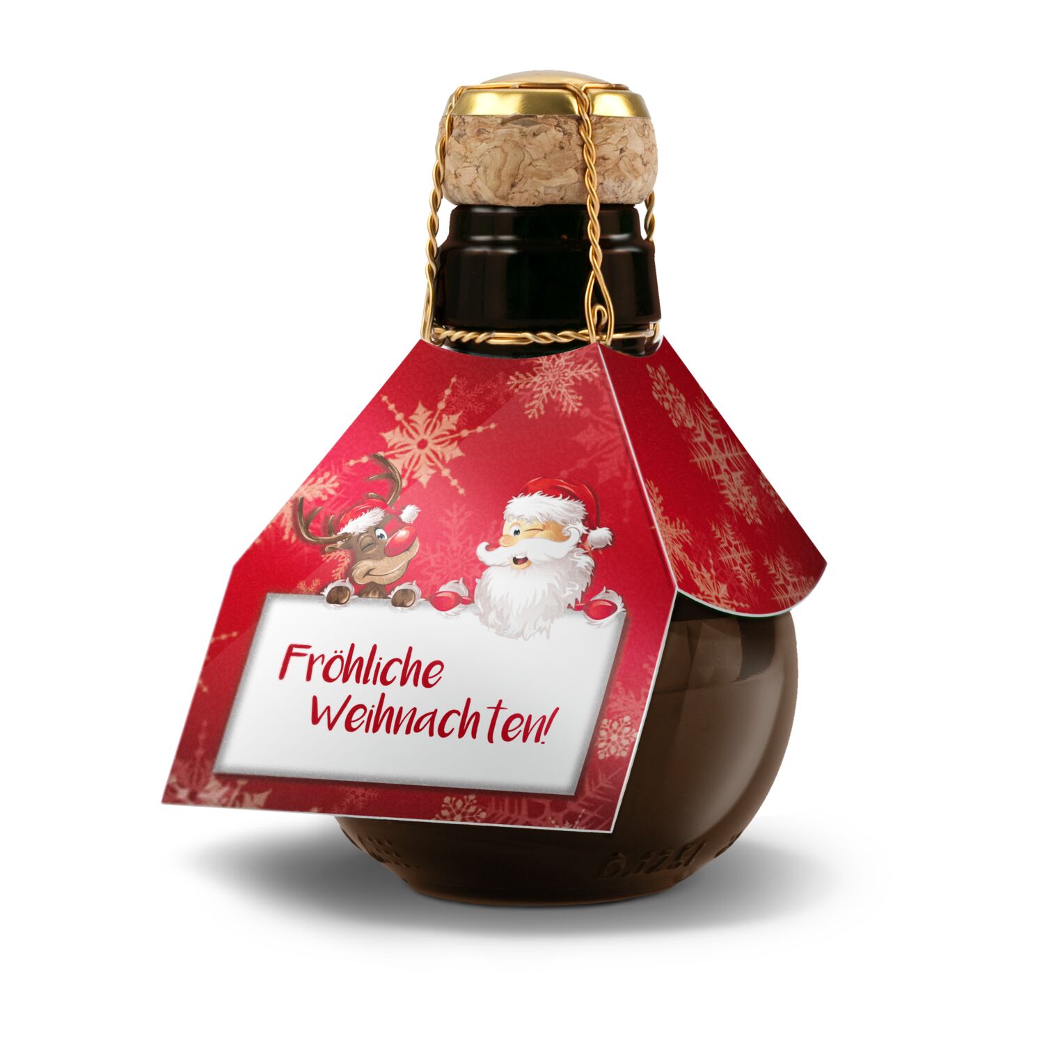 Geschenkset / Präsenteset: Kleinste Sektflasche: Fröhliche Weihnachten