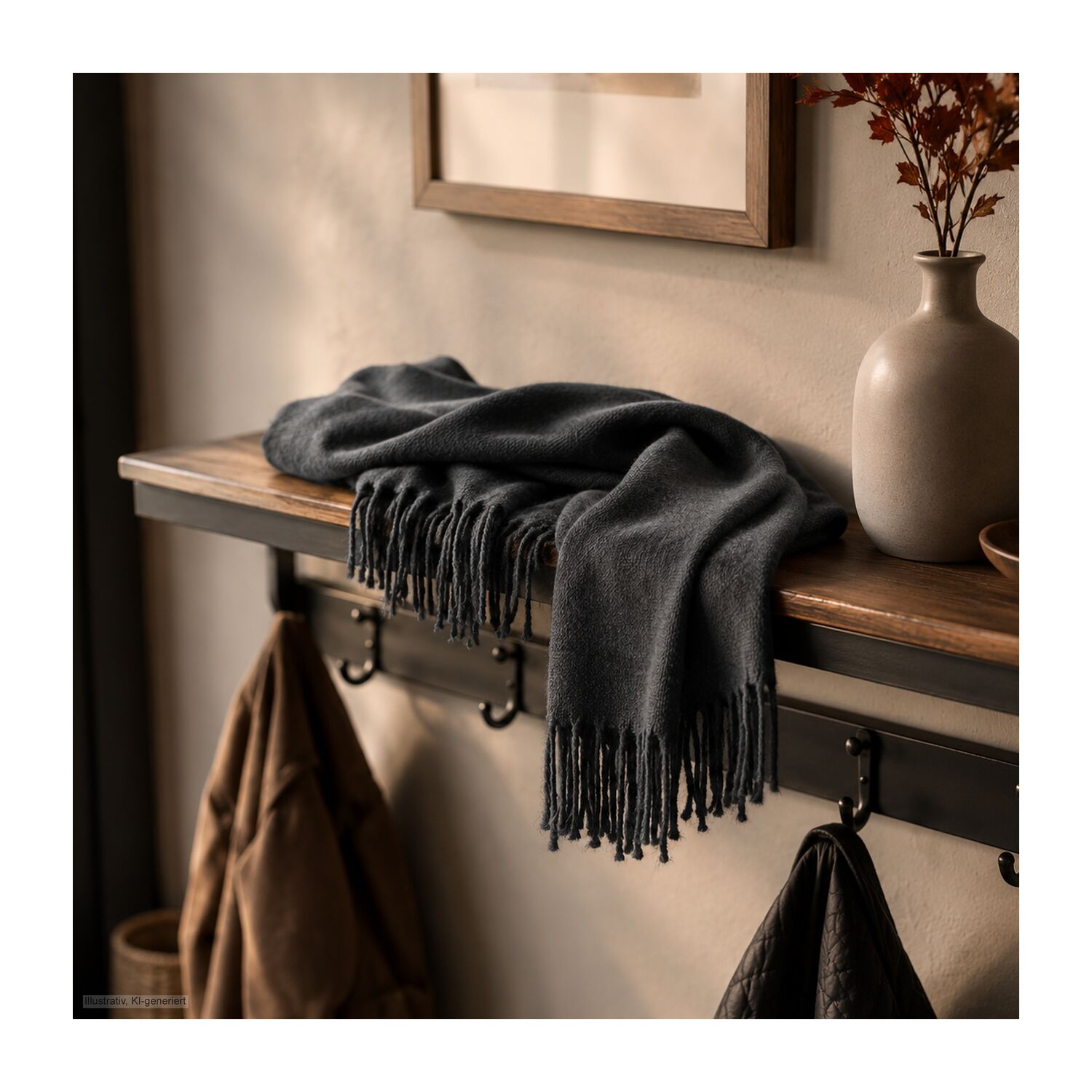 Schal Modena anthrazit - 60 x 180 cm, 230 g/m²