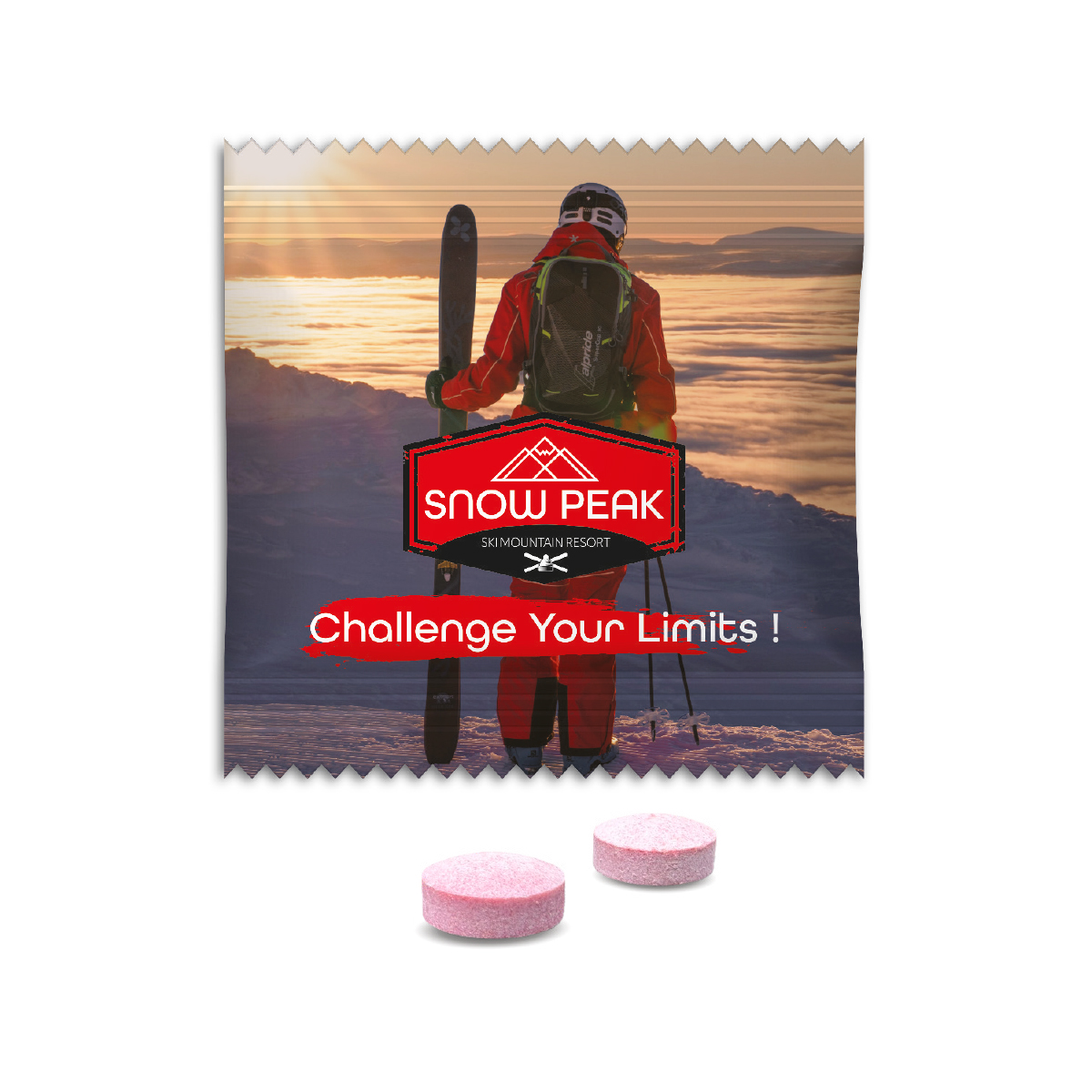 Upsters Vitamin-D Bonbon Wintersun | 1,3 g | Vitamin-D Bonbon | Standard-Folie transparent | 4c Euroskala
