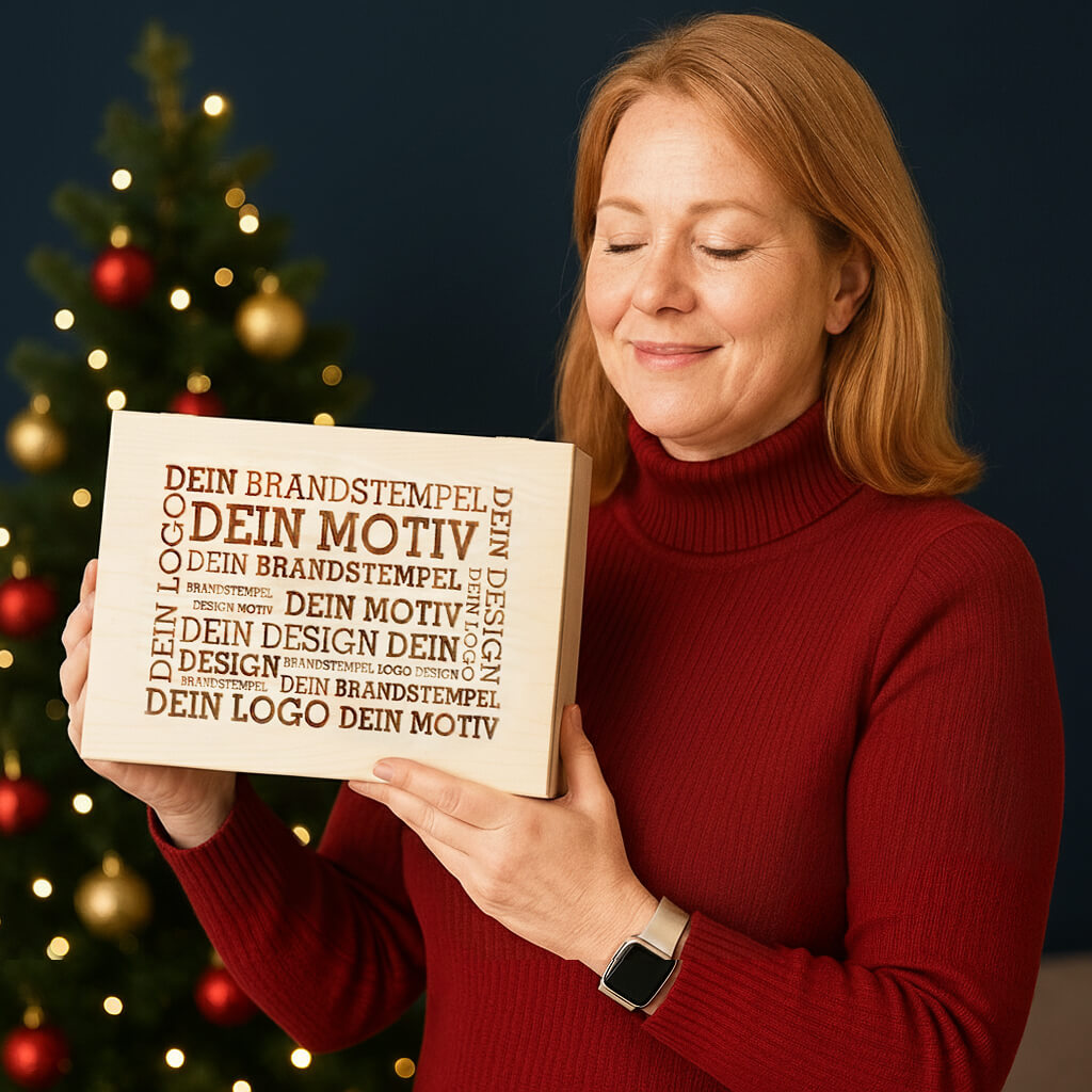 4 Premium Snacks in der Birkenholzbox - Weihnachts-Edition