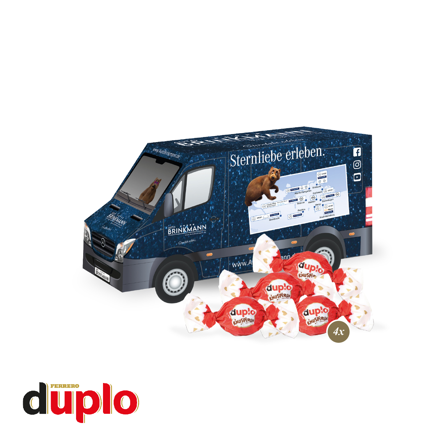 3D Präsent "Transporter" mit duplo Knusperlen
