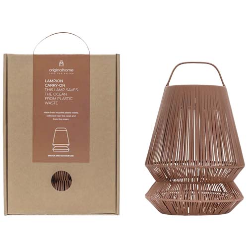Originalhome Lampion tragbare Laterne aus recyceltem Material, ziegelstein