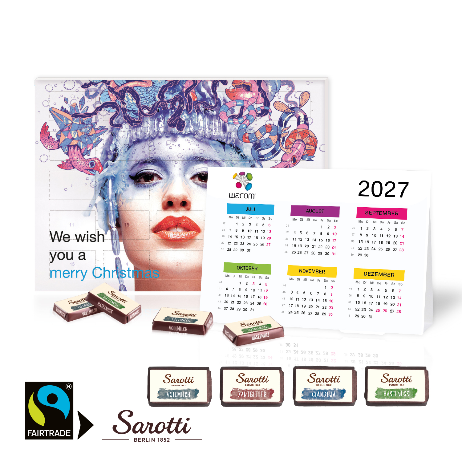 „2 in 1“ Marken-Adventskalender Sarotti mit Jahresplaner