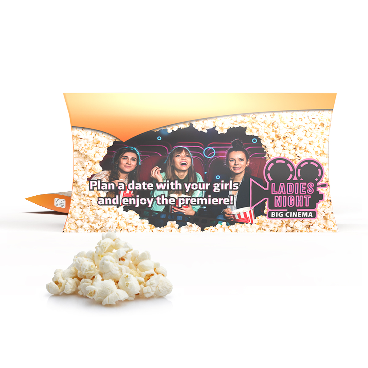 Mikrowellen-Popcorn in Werbekartonage