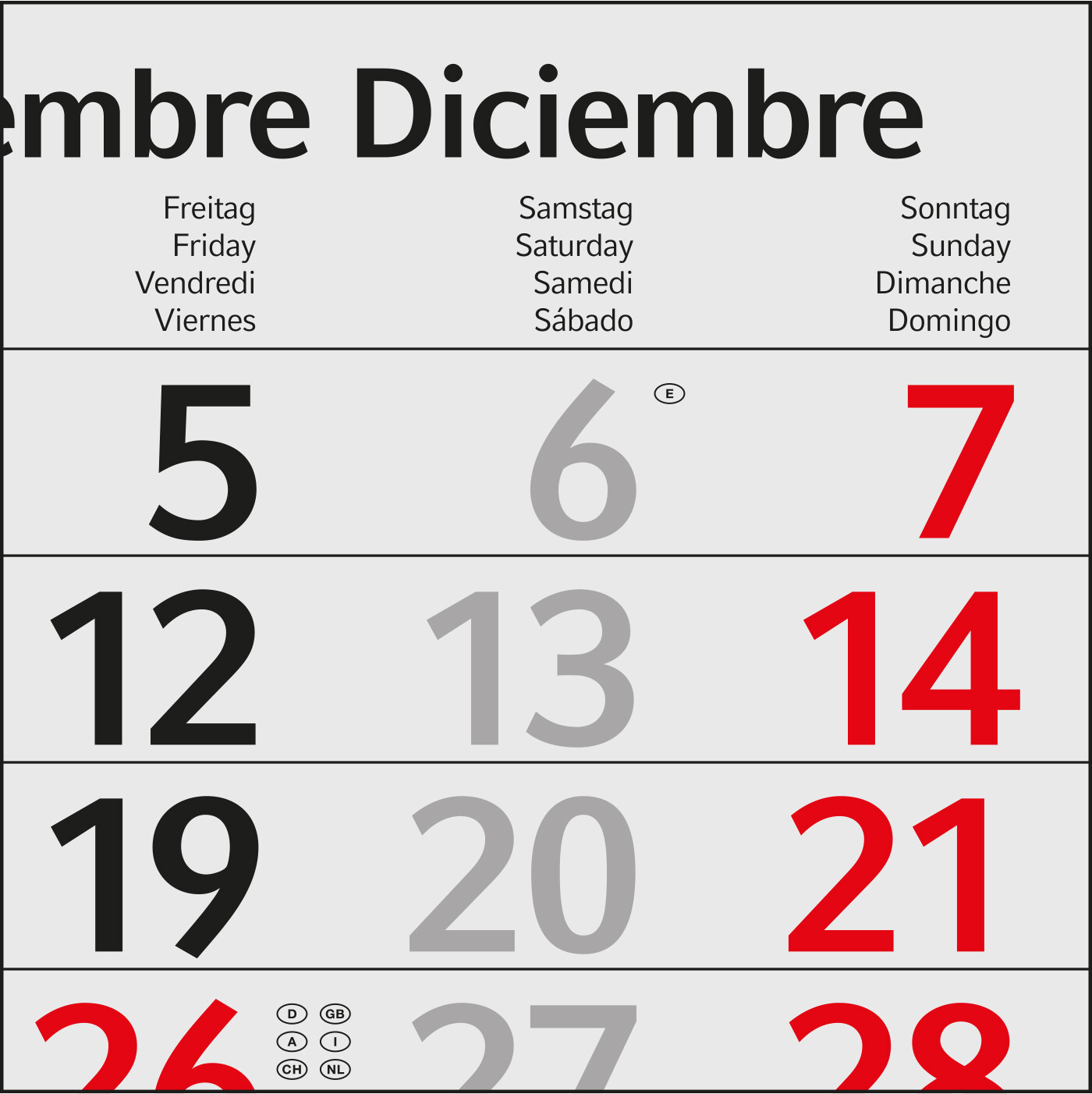 3-Monatskalender Mehrblock Profil 3 Recycling-Kalendariumspapier Schrift leicht