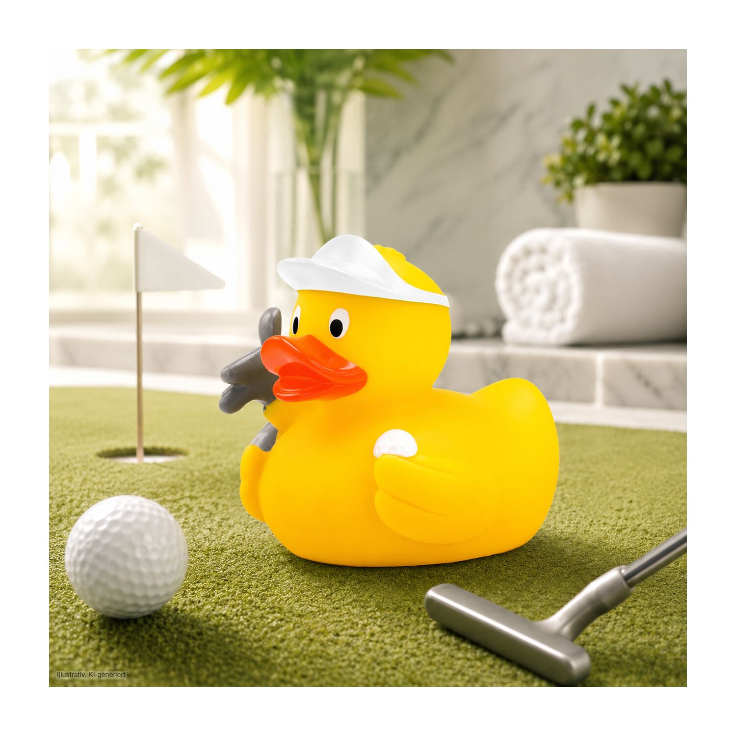 Georg Golfer mit weißer Mütze