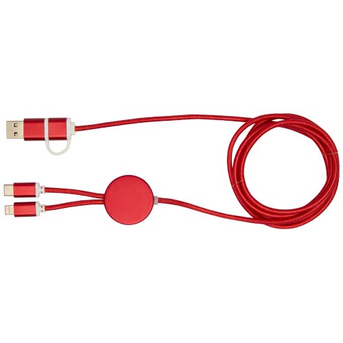 Alasia 150 cm 5-in-1 Kabel aus recyceltem Kunststoff für Datenübertragung und 27W Schnellladung, rot