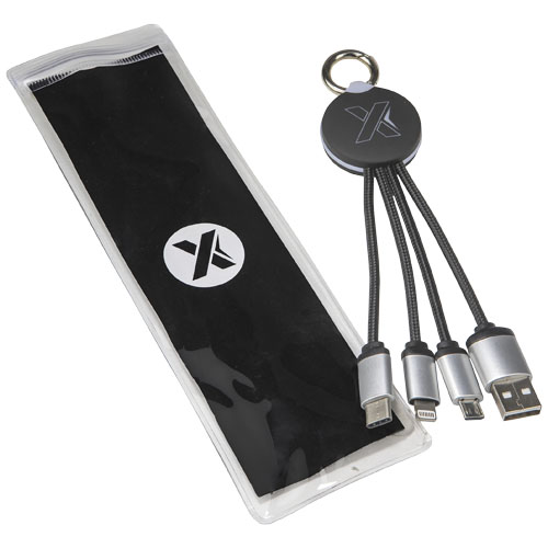 SCX.design C16 Kabel mit Leuchtlogo, rot, schwarz