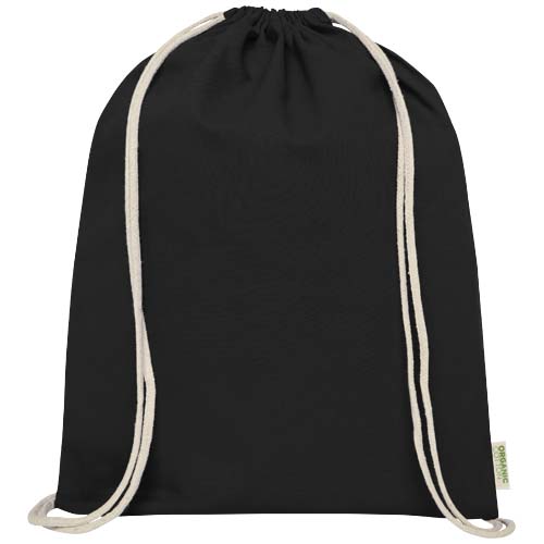 Orissa 140 g/m² Turnbeutel aus Bio-Baumwolle 5L, schwarz