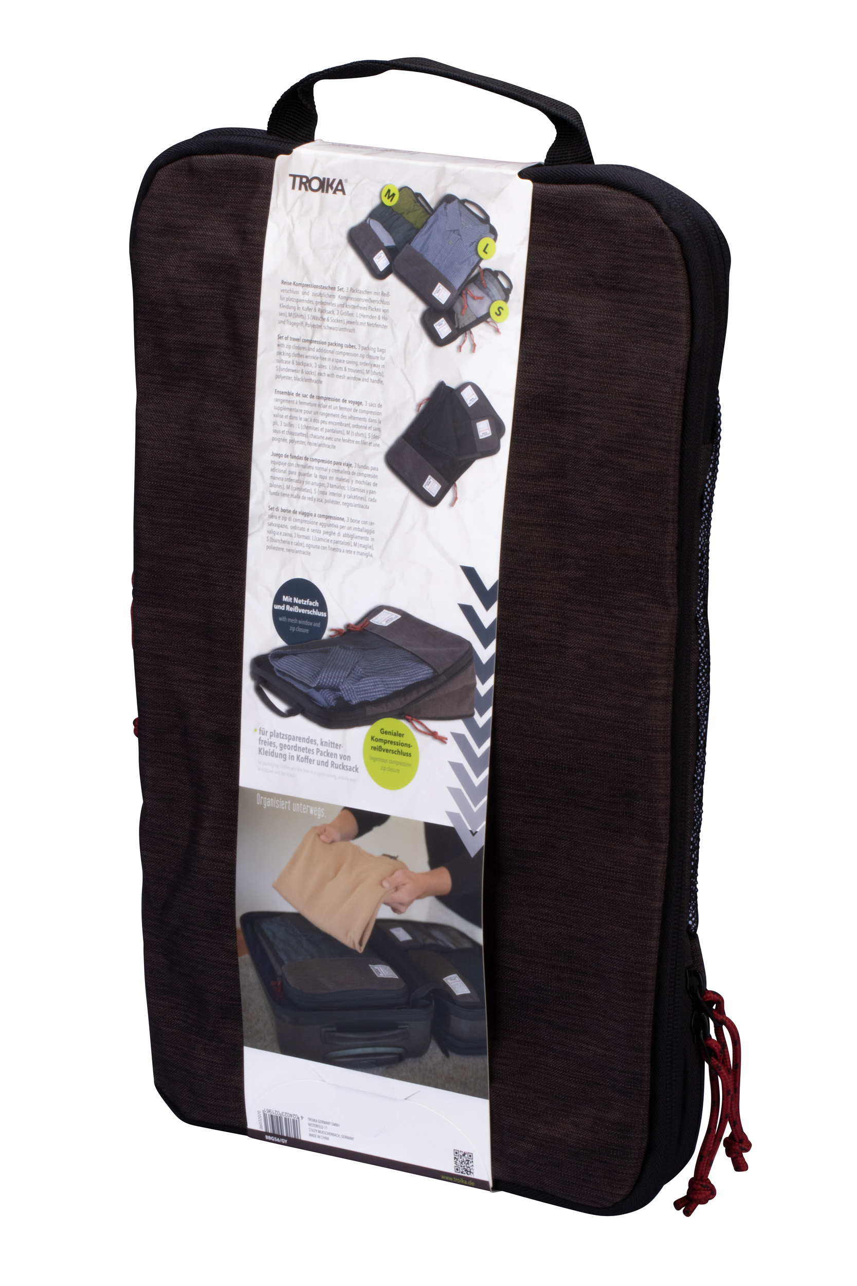 TROIKA Reise-Kompressionstaschen Set BUSINESS PACKING CUBES