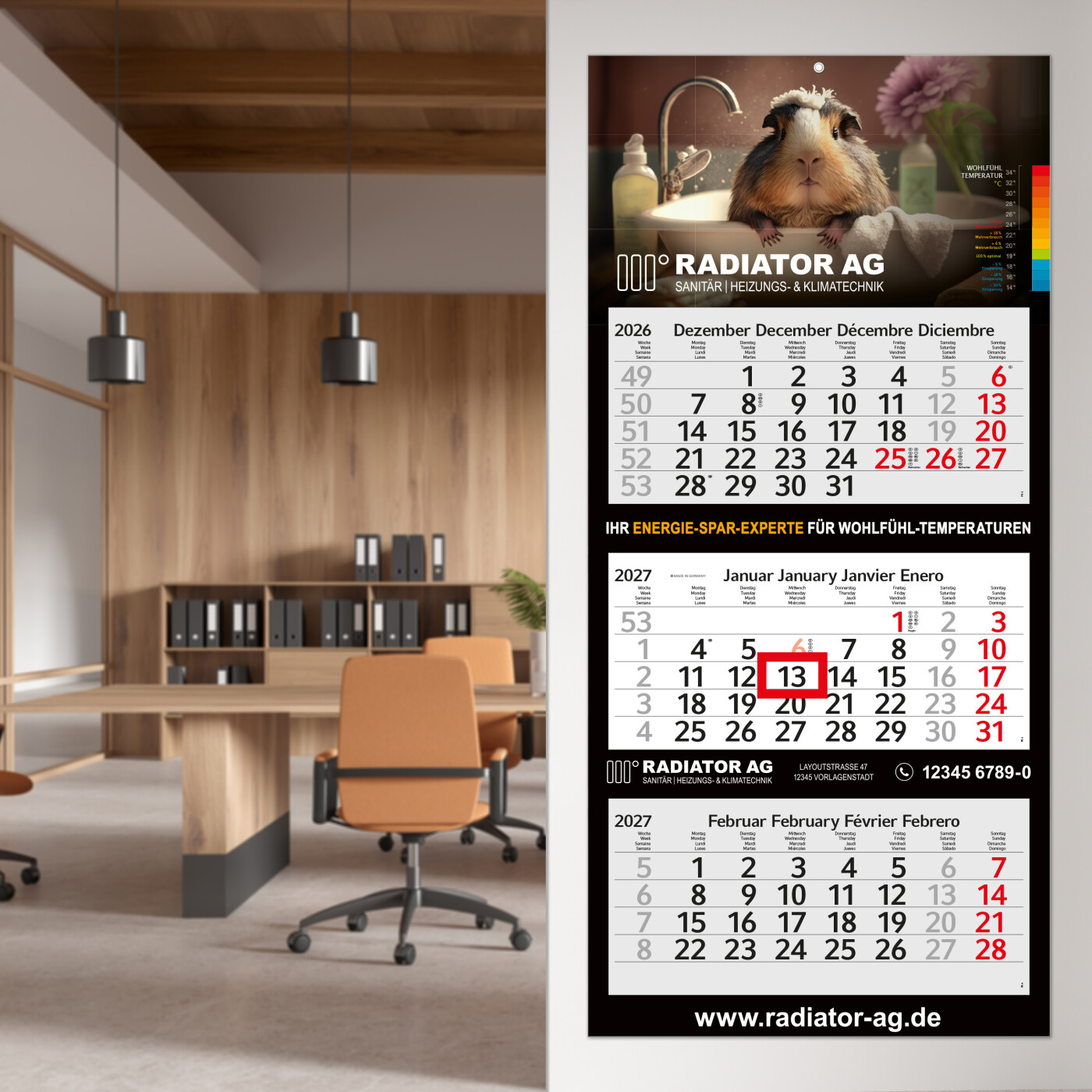 3-Monatskalender Mehrblock Profil 3 EXPRESS Schrift leicht