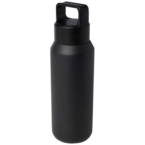 Astra 600 ml RCS-zertifizierte Kupfer-Vakuum Isolierflasche aus recyceltem Edelstahl (Kohlensäure geeignet), schwarz