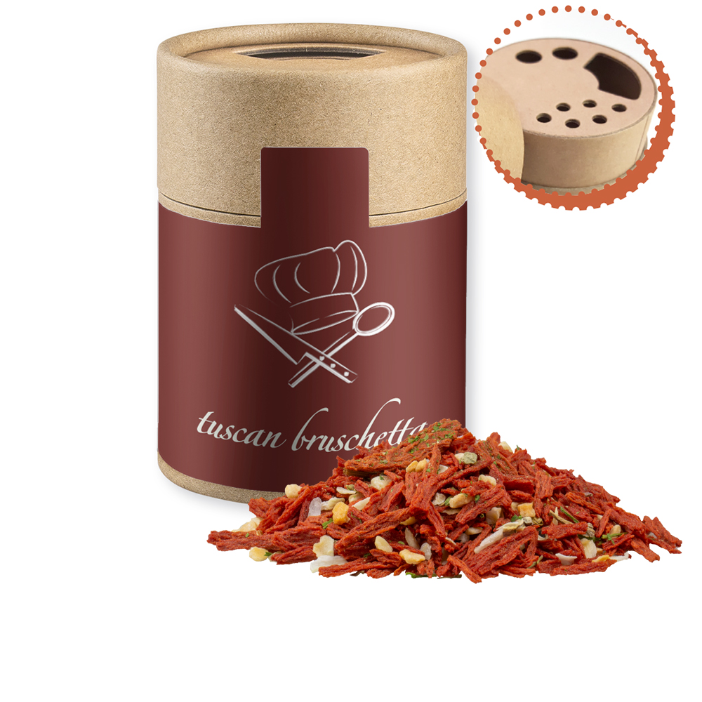 Gewürzmischung Toskanische Bruchetta, ca. 50g, Kraftpapierstreuer Midi