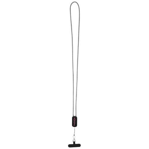 Anser Smartphone Lanyard aus recyceltem Kunststoff mit 27 W 5-in-1 integriertem Kabel, schwarz