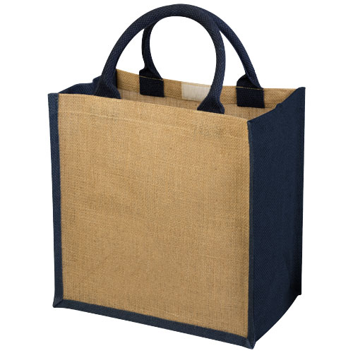 Chennai Jute Tragetasche 16L, natur, navy