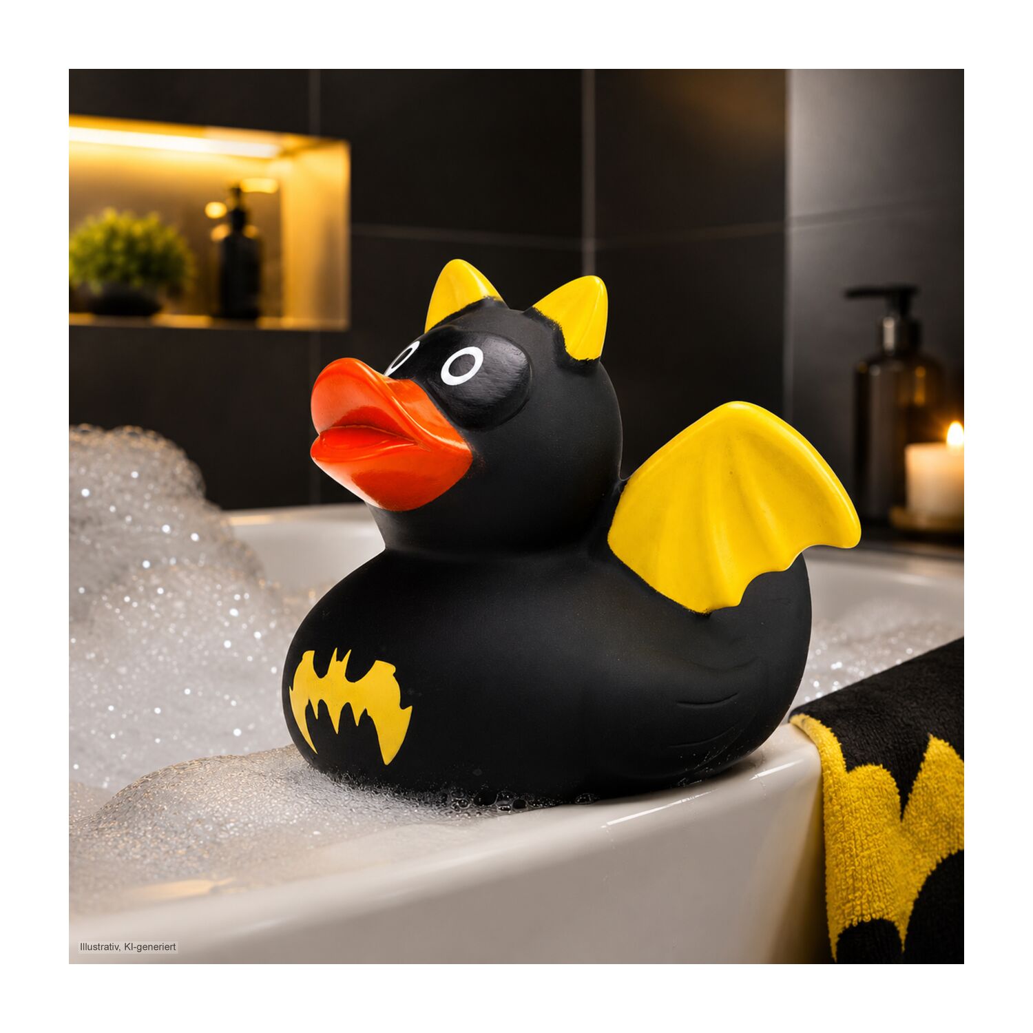 Batduck Superheld schwarz-gelb
