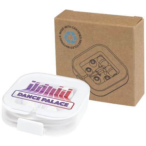Baekdu kabelgebundenes Headset Typ-C mit Aufbewahrungsbox aus recyceltem Kunststoff, weiss