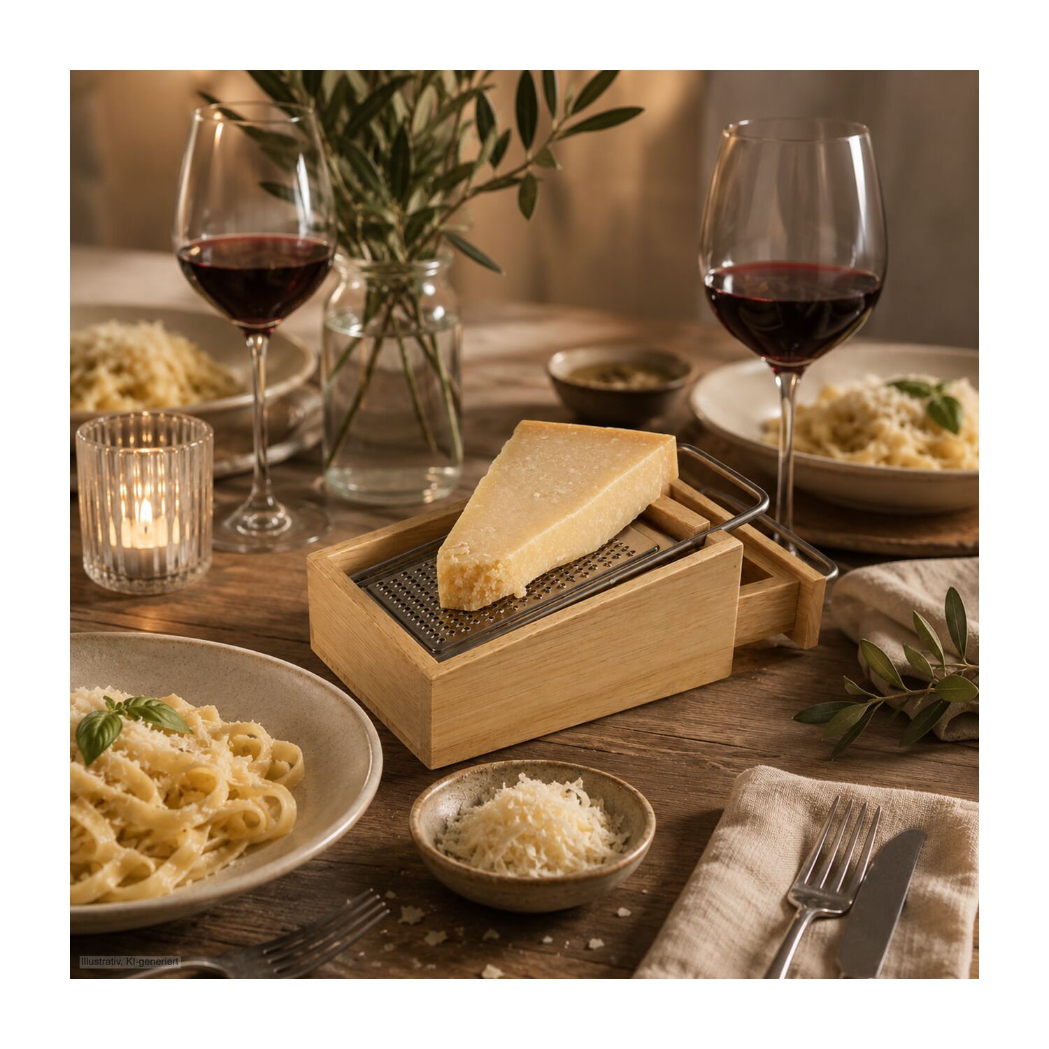 Geschenkset / Präsenteset: Die Parmesanreibe