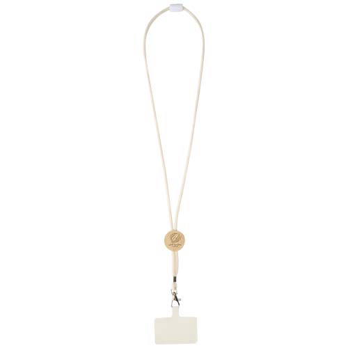 Adhab Smartphone Lanyard mit Bambusdetails, weiss