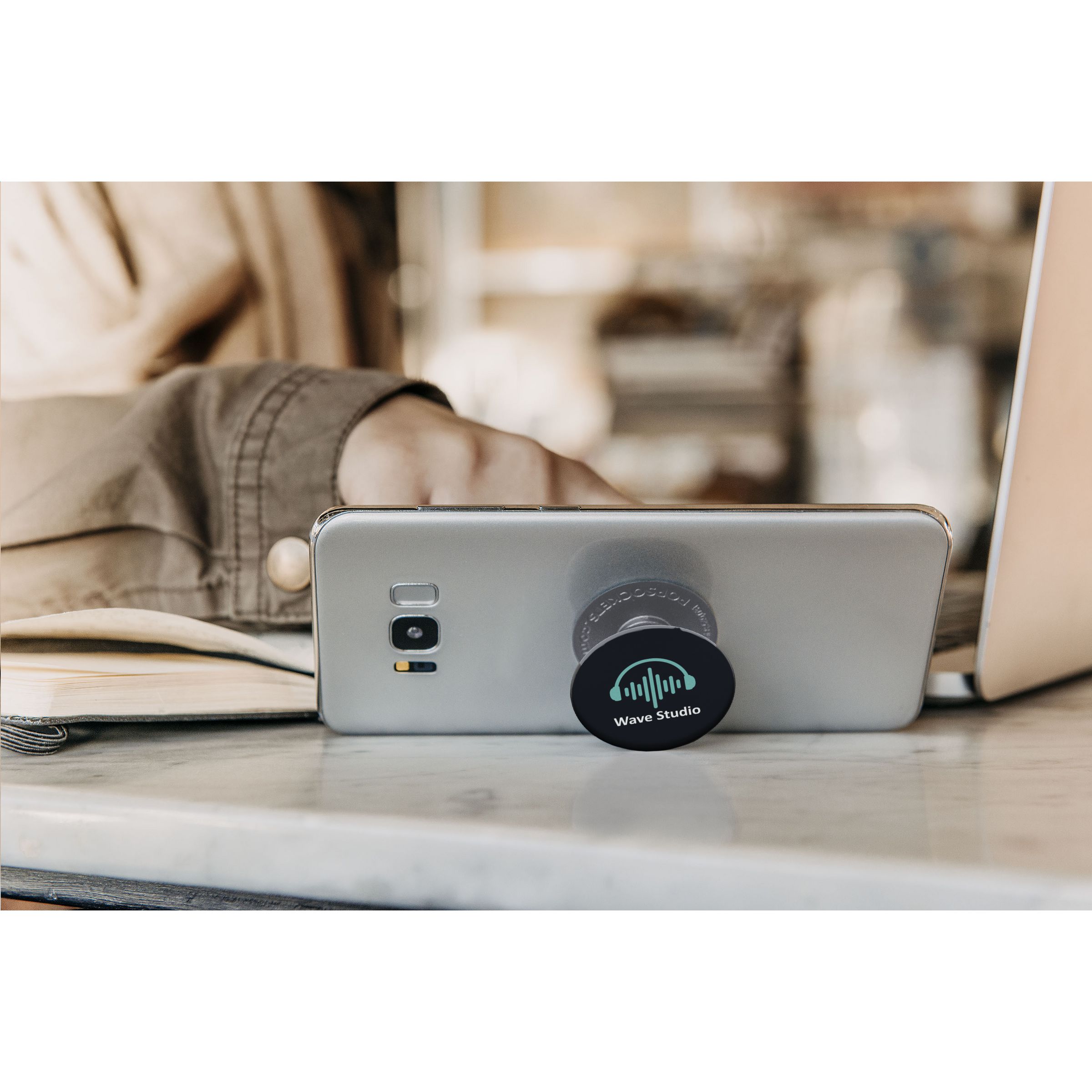 PopSockets® Handyhalter, Grau/schwarz