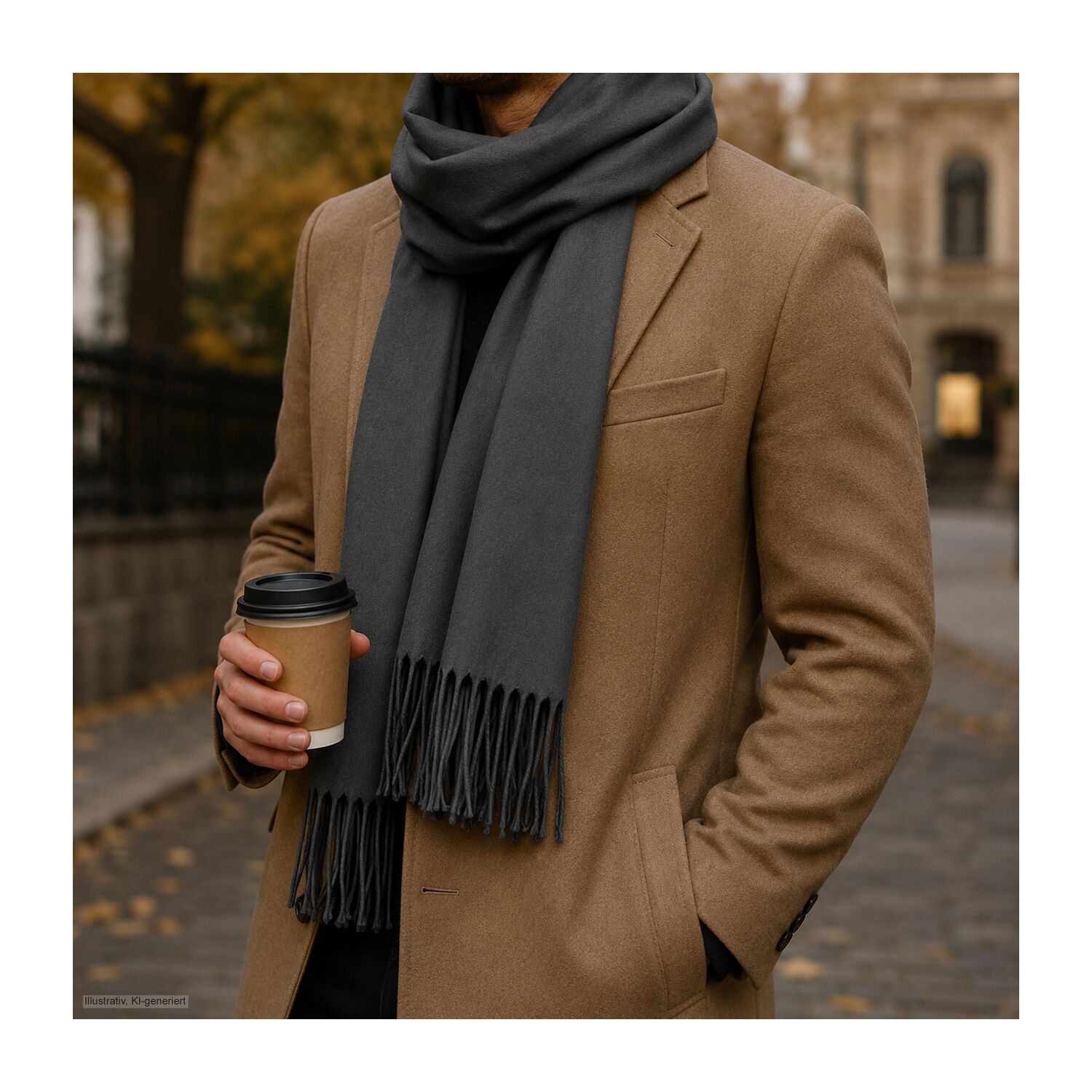 Schal Modena anthrazit - 60 x 180 cm, 230 g/m²