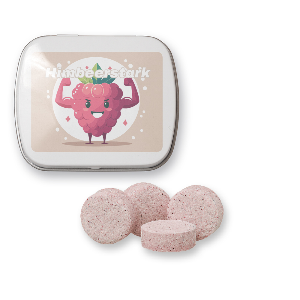 Himbeer Drops, ca. 20g, Mintdose weiß