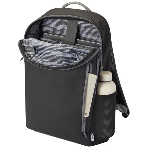 Aqua wasserabweisender 15" Laptop-Rucksack aus GRS Recyclingmaterial 21 L