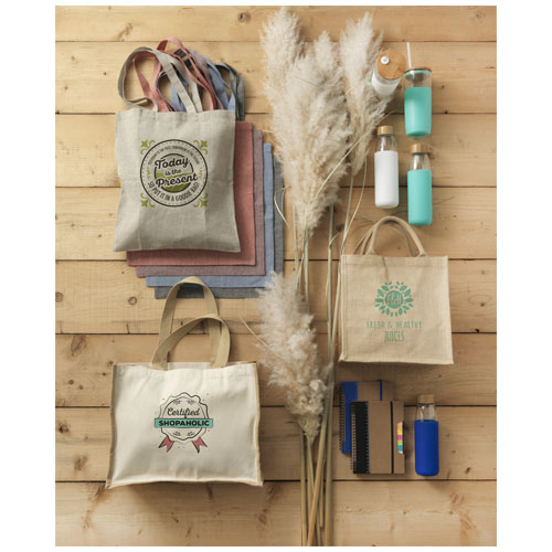 Chennai Jute Tragetasche 16L, natur, navy