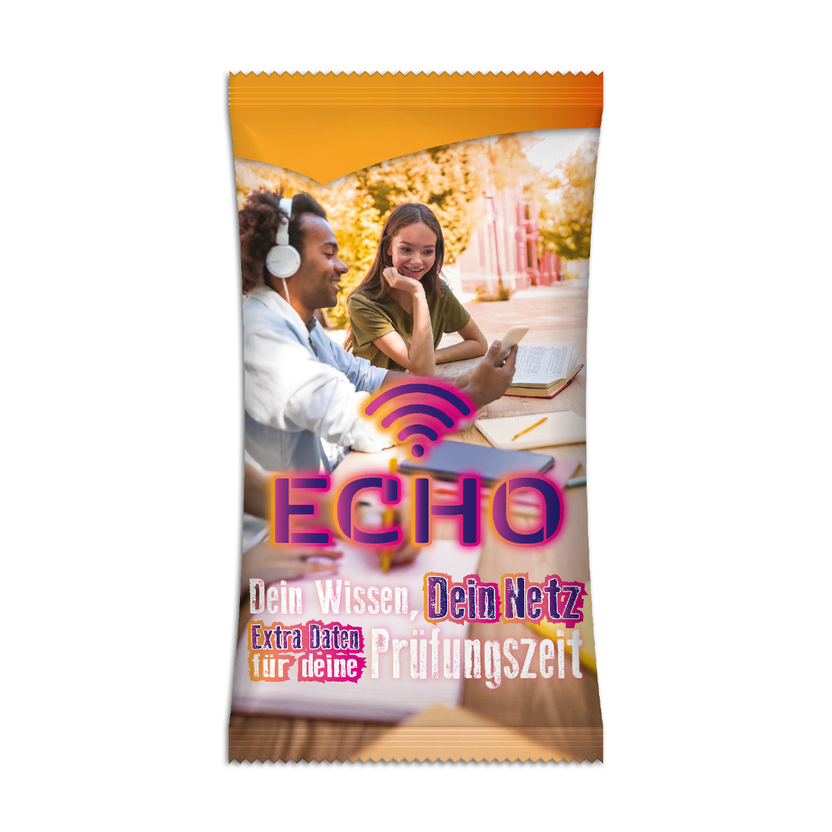 Mikrowellen-Popcorn im Werbetütchen | 90 g | salziges Popcorn | 4c Euroskala