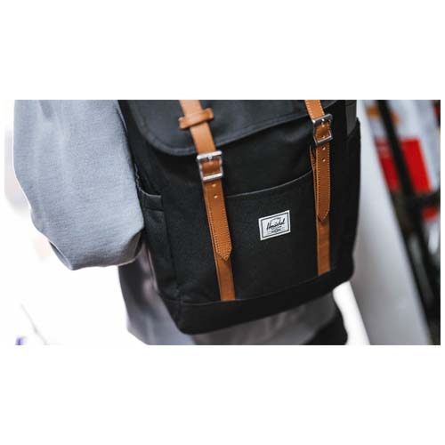 Herschel Retreat™ recycelter Laptop-Rucksack 23 L, schwarz