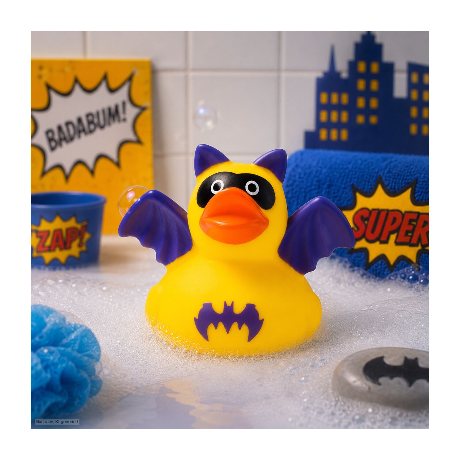 Batduck Superheld gelb-lila