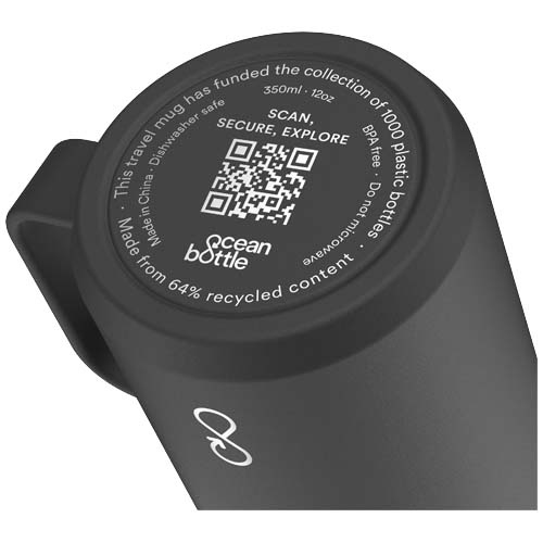 Ocean Bottle 350 ml vakuumisolierter Reisebecher, obsidian-schwarz