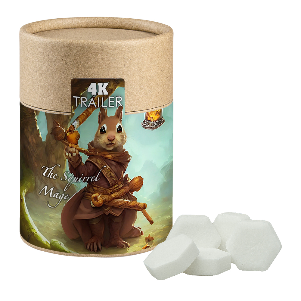Traubenzucker Orange Drops, ca. 80g, Kraftpapierdose Midi