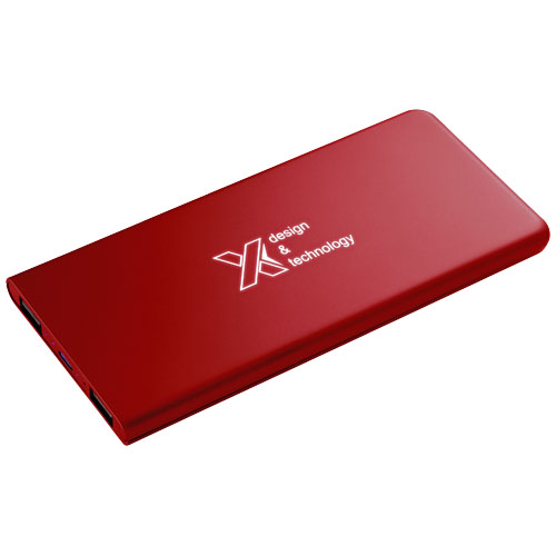 SCX.design P15 5000 mAh Powerbank mit Leuchtlogo, mittelrot