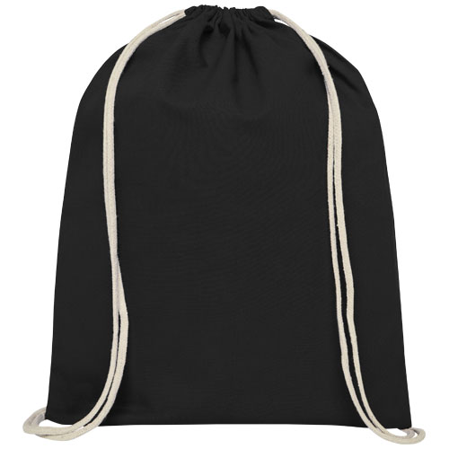 Oregon 140 g/m² Turnbeutel aus Baumwolle 5L, schwarz