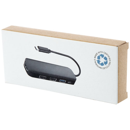 Loop Multimedia-Adapter aus recyceltem RCS Kunststoff USB 2.0-3.0 mit HDMI-Anschluss