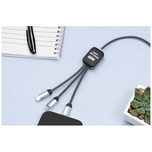 SCX.design C33 60W Typ C Ladekabel mit doppeltem Leuchtlogo