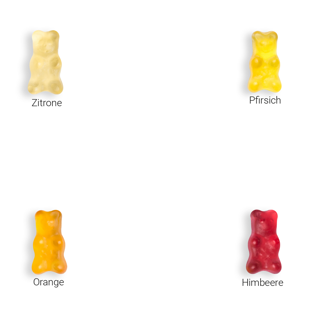 Mini-Gummibärchen vegan im Werbetütchen | 10 g | Gummibärchen vegan | transparente kompostierbare Folie | 4c Euroskala