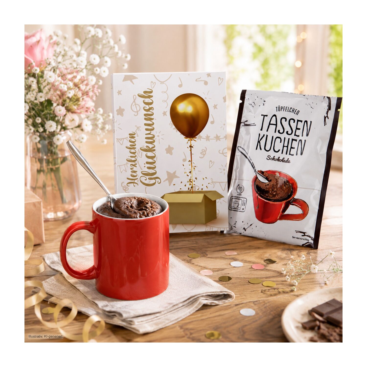 Geschenkartikel: Tassenkuchen 70 g, Herzlichen Glückwunsch
