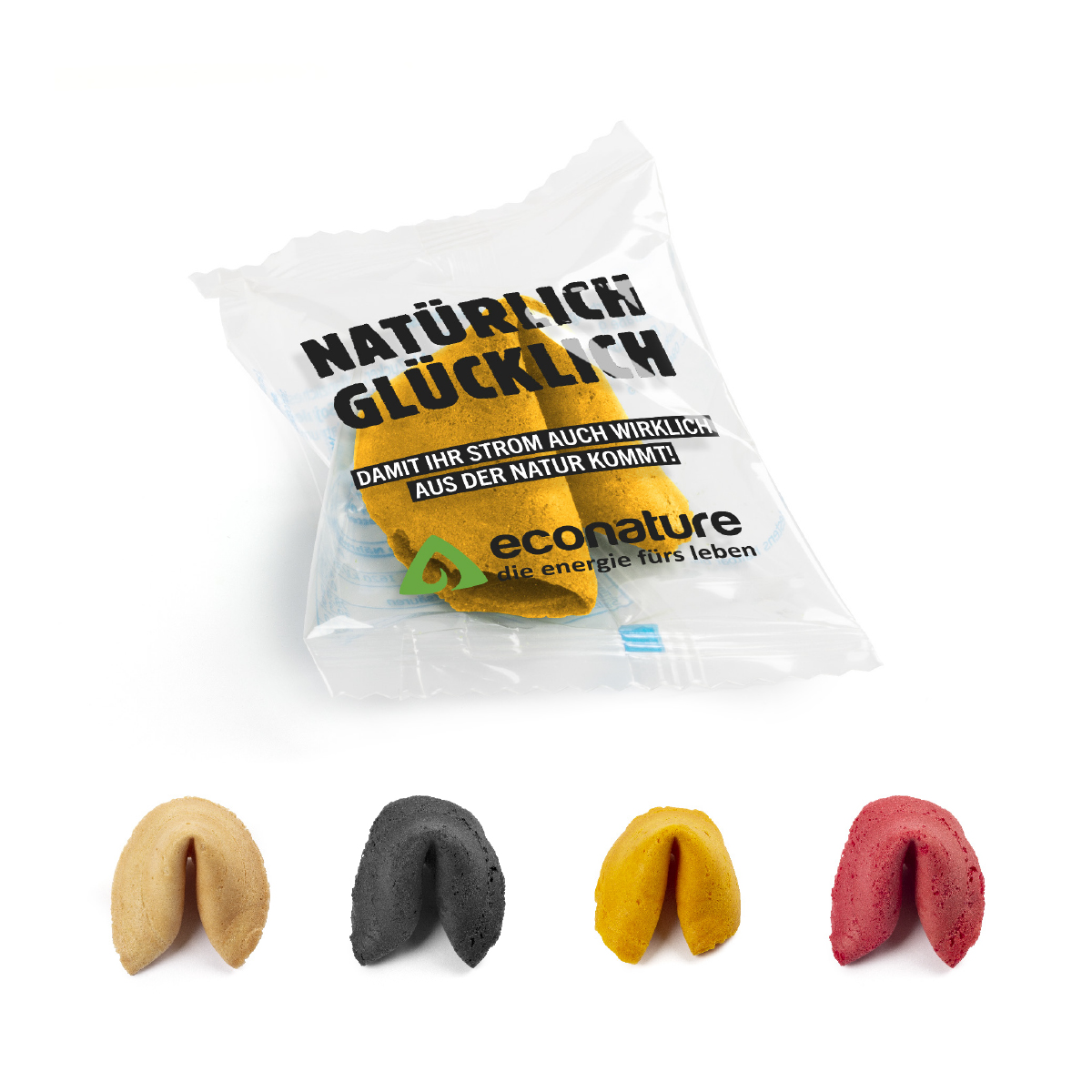 Glückskekse | 6 g | Gelb | Standard-Folie weiß | 4c Euroskala